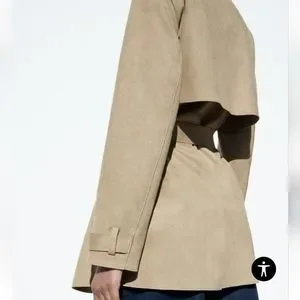 Zara | Jackets & Coats | Zara Short Faux Suede Trench Coat